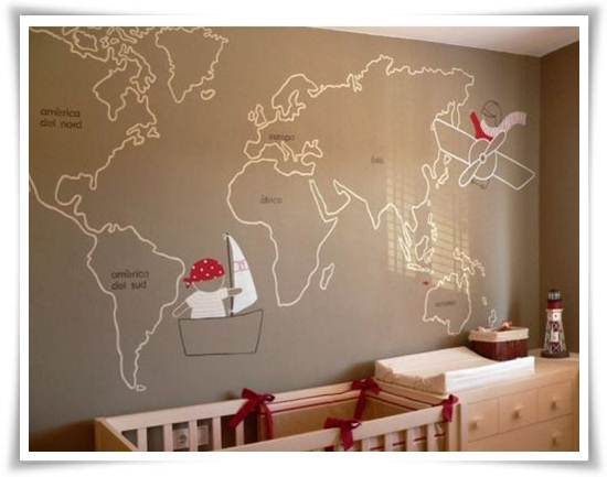 murales infantiles: mapa mundi