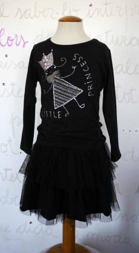 camiseta princess con falda de tul negra  de Elisabeth Puig en Chulakids.ropa chula.jpeg