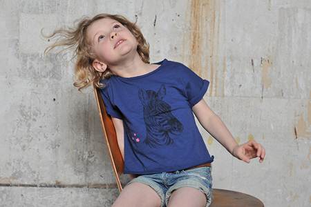 ropa para niños: camiseta azul cebra